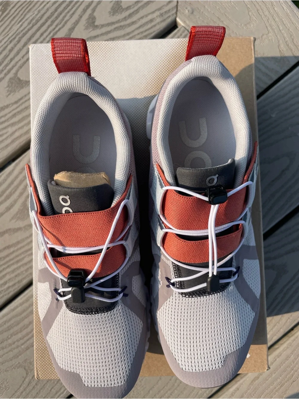 On Cloud Nexus Women’s Athletic Shoes in Light Gray with Rust Accents - NIB